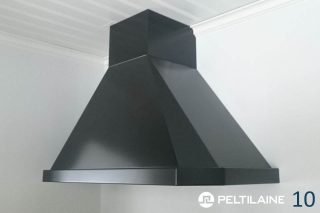 Musta huuva suoralla seinällä